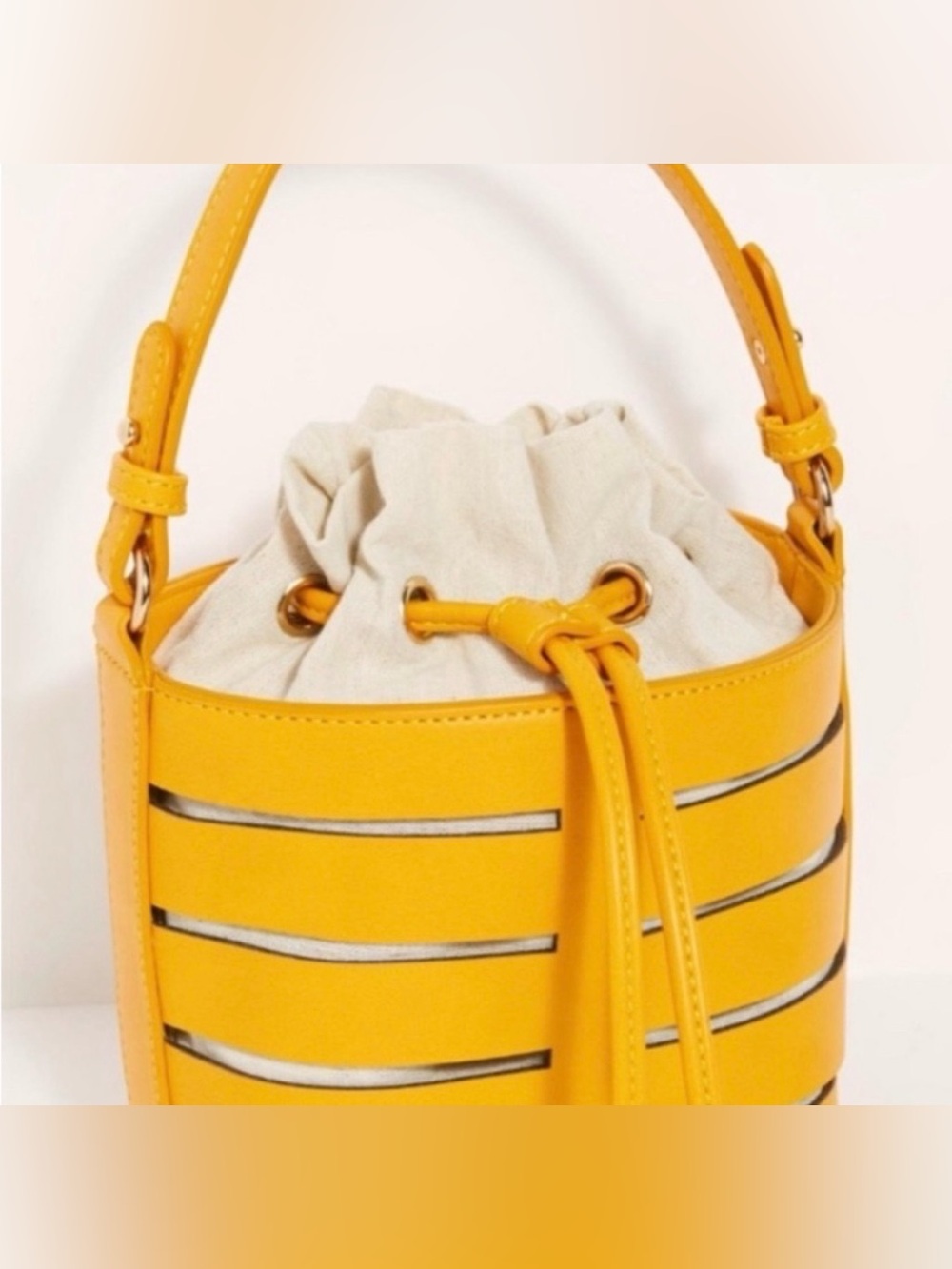 Free People Yellow Bucket Drawstring Mini Bag